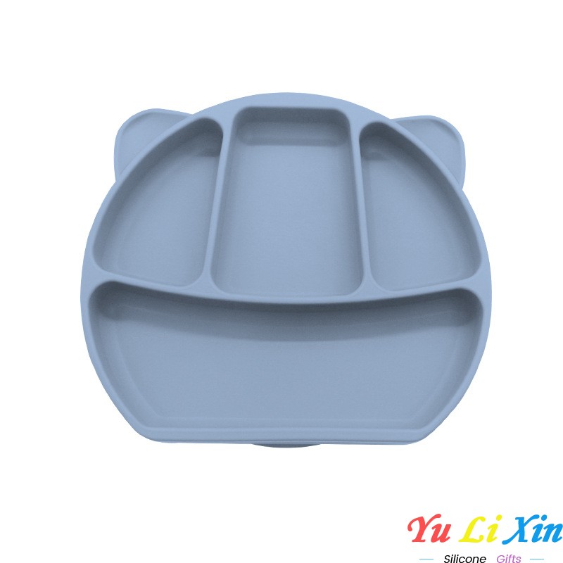 Bear Shape 100% Food Safe Silicone Baby Plate With Suction