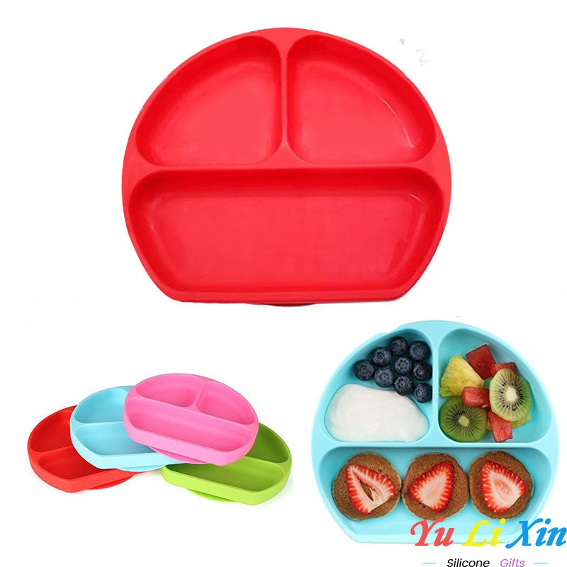 Divided Suction Baby Toddler Silicone Plate