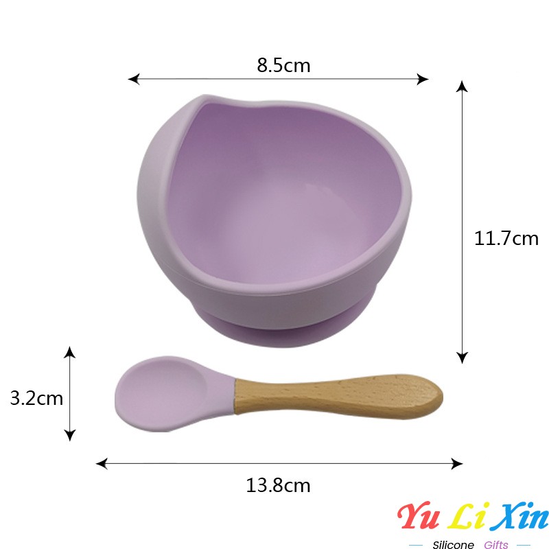 Anti Slip Silicone Suction Baby Bowl Baby Spoon
