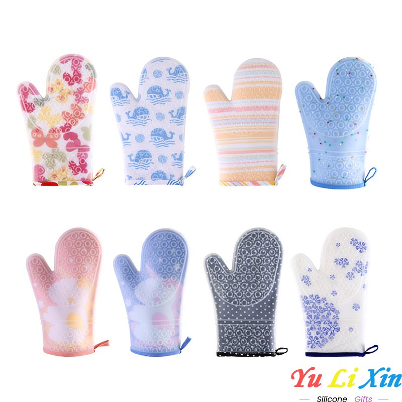 Fashion Color Long Short Kitchen Silicone Oven Gloves