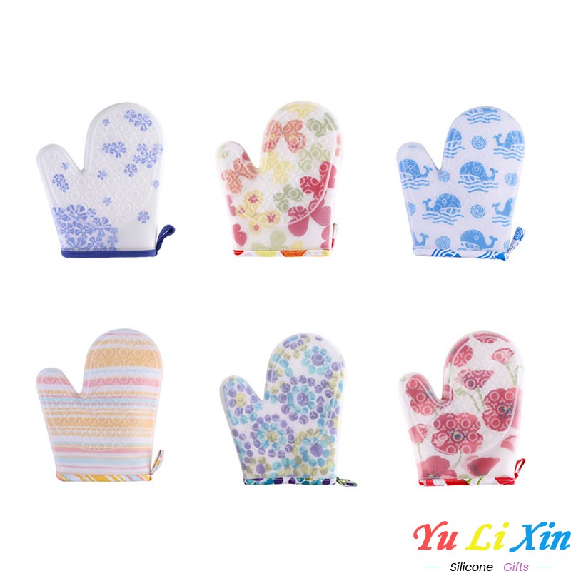 Waterproof silicone cotton oven mitts