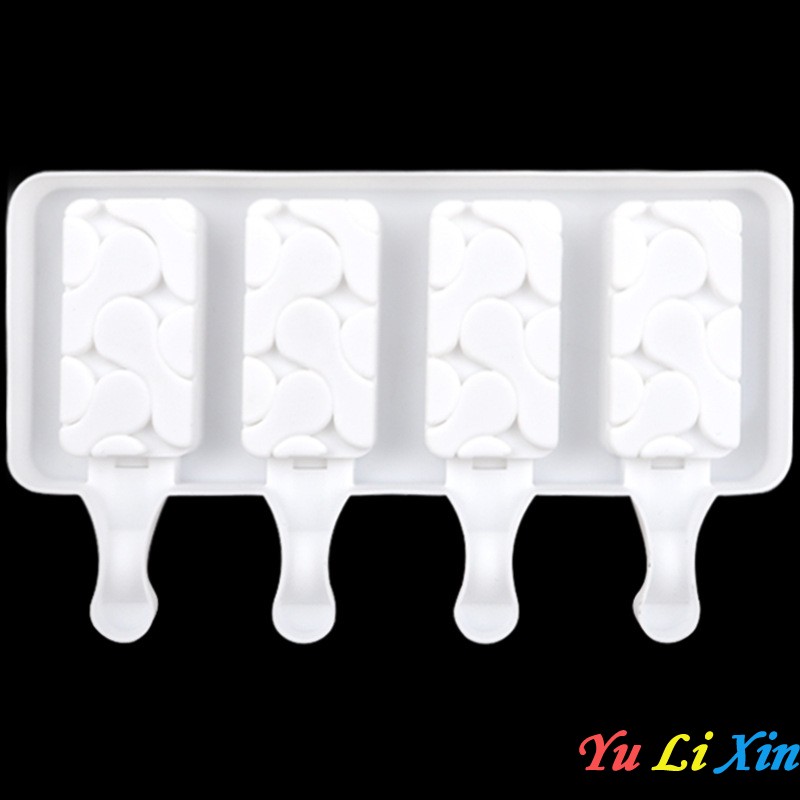 4 Pieces Kid Silicone Easy Release Ice Cream Molds