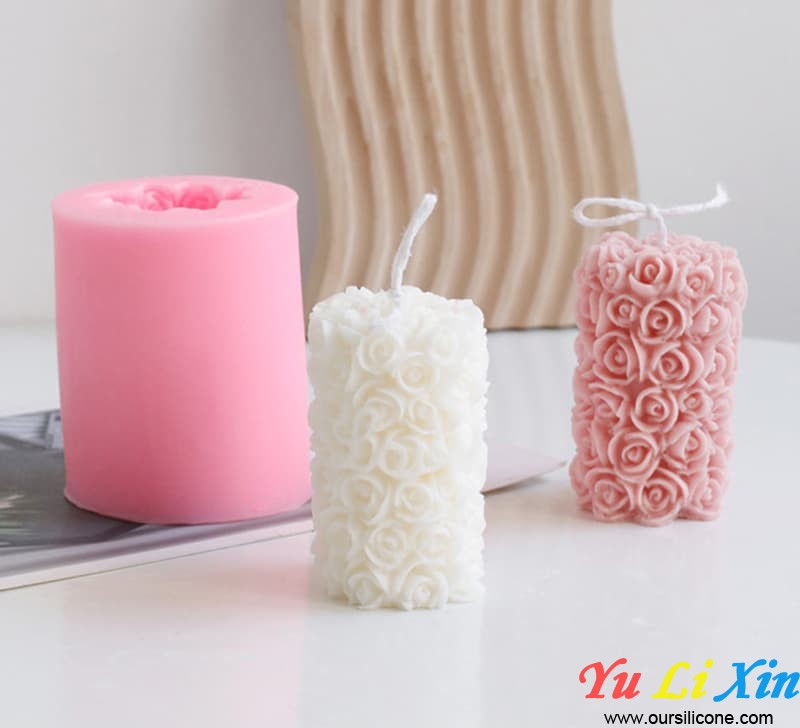 Demold Easy Rose Pillar Candle Molds