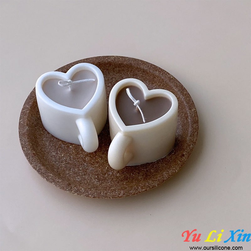 Heart Cup Shape Silicone Candle Cup Molds