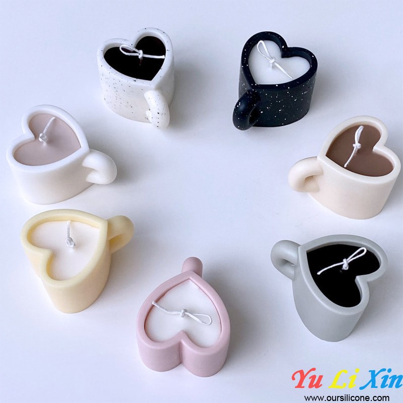 Heart Cup Shape Silicone Candle Cup Molds